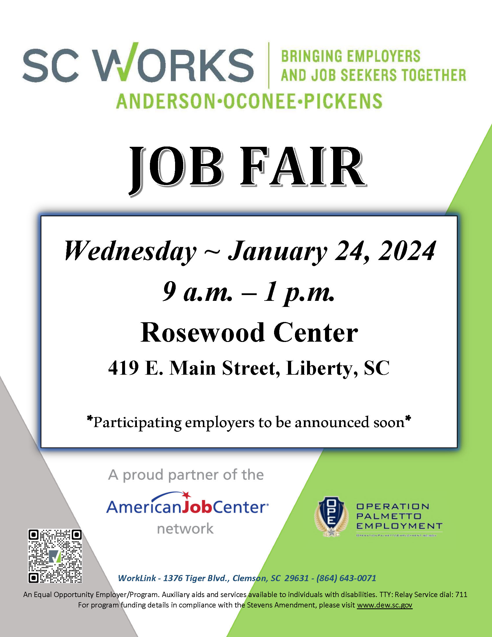 SC WORKS Job Fair City of Liberty, SC